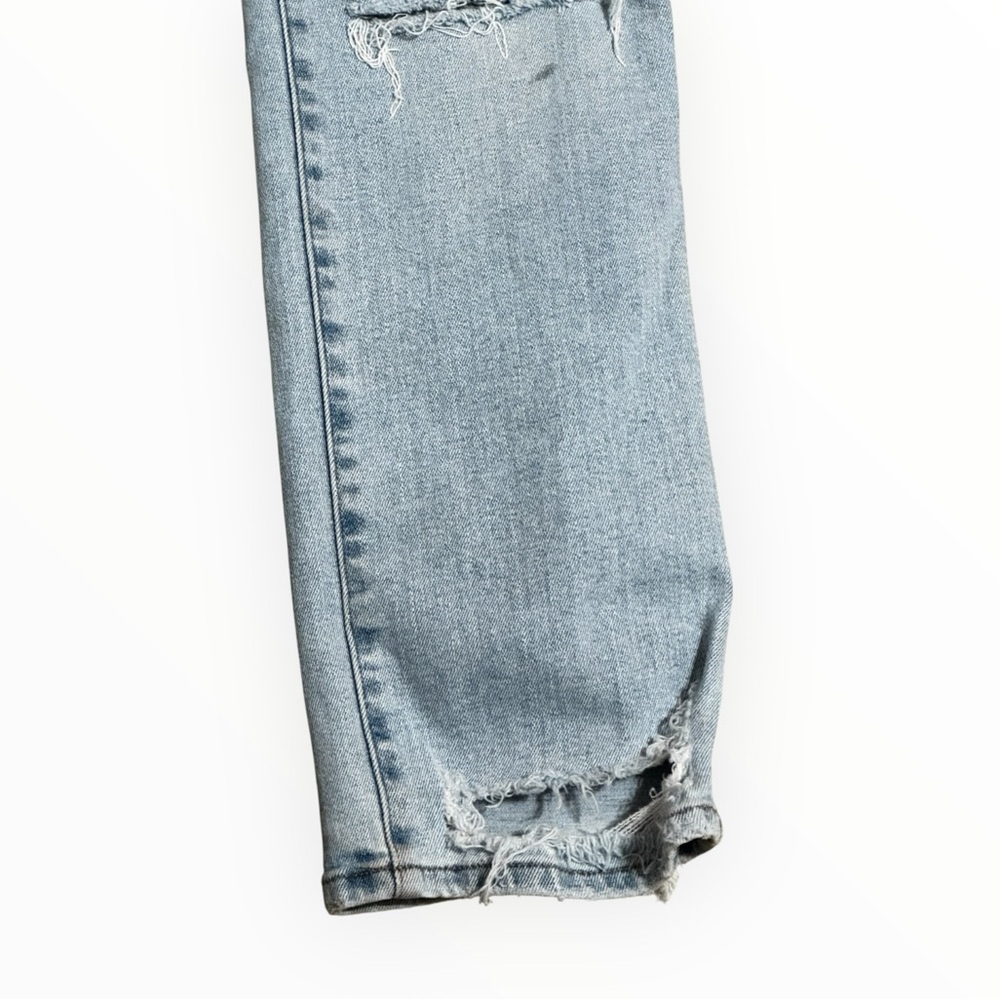 GOOD AMERICAN Good Curve Straight Leg Distressed Blue Jeans Denim 4 27 Ankle - Picture 6 of 9